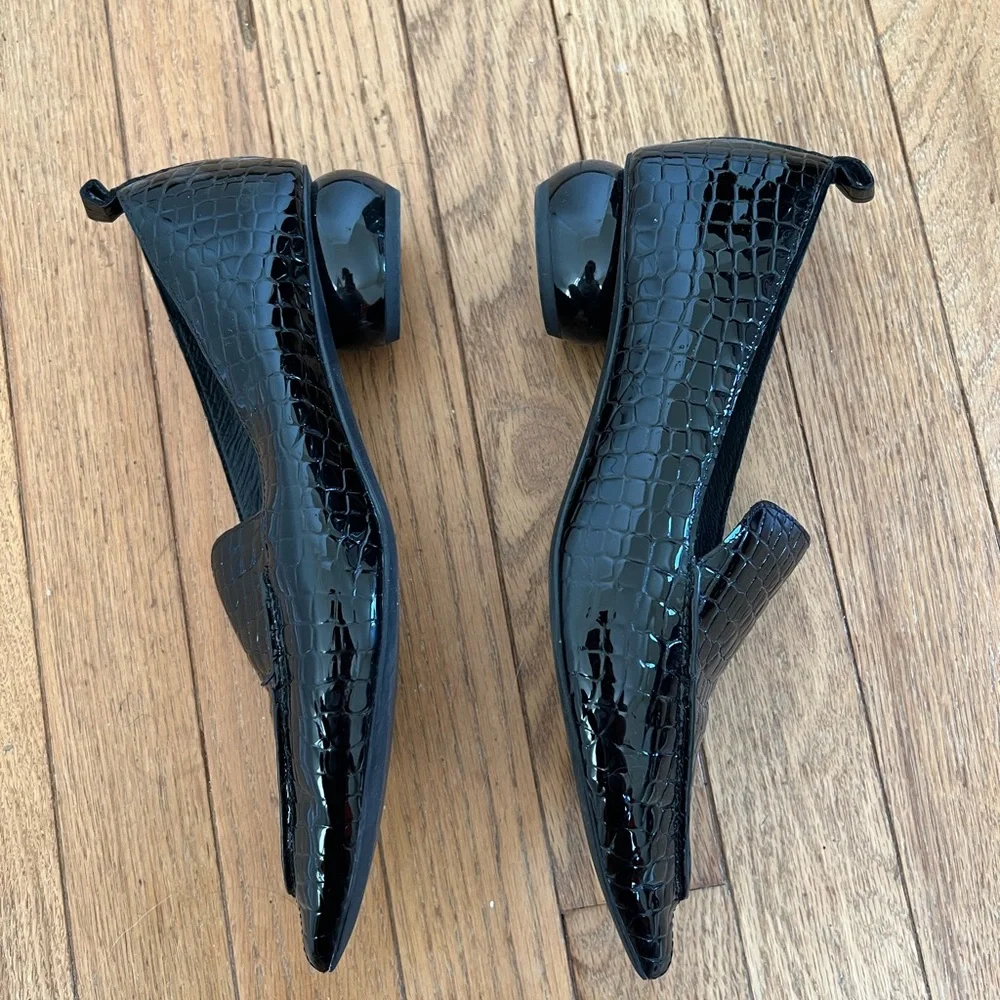 Jeffrey Campbell Shiny Black Croc Loafers - Picture 4 of 4